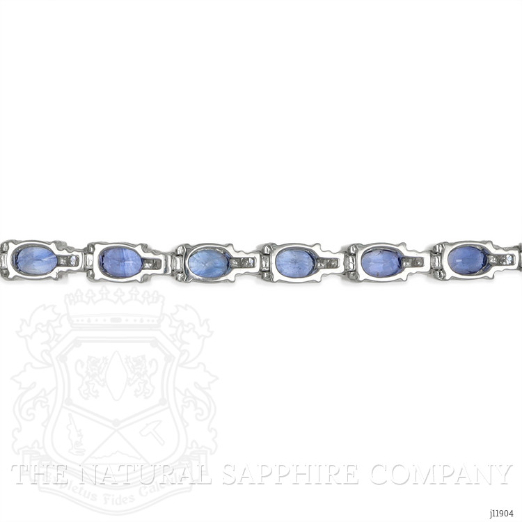 10.50 Ct.Tw. Blue Sapphire and Natural Diamond Tennis/Line Bracelet, 14K White Gold