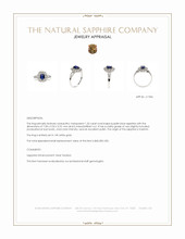 1.32 Ct. Purplish Blue Sapphire and Natural Diamond Pave Ring, 14K White Gold Appraisal