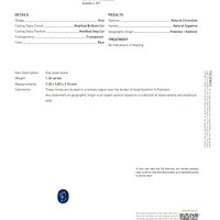 1.32 Ct. Purplish Blue Sapphire and Natural Diamond Pave Ring, 14K White Gold Scan Report