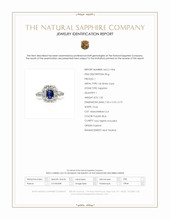 1.32 Ct. Purplish Blue Sapphire and Natural Diamond Pave Ring, 14K White Gold Scan Report