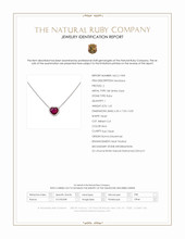 1.62 Ct. Ruby and Natural Diamond Halo Necklace, 18K White Gold Scan Report