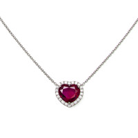 1.62 Ct. Ruby 18K White Gold necklace