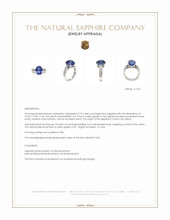 9.19 Ct. Blue Sapphire and Natural Diamond Pave Ring, Platinum 950 Appraisal