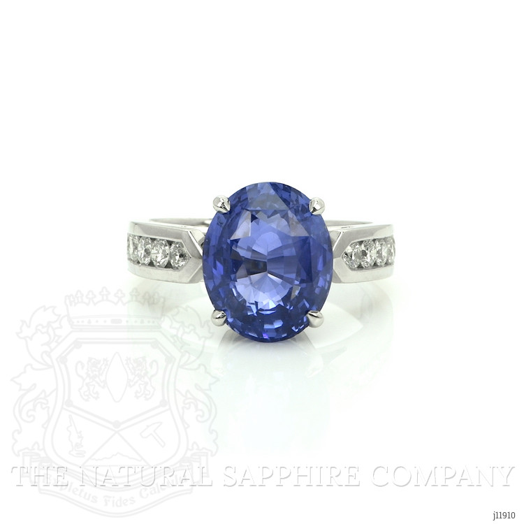 9.19 Ct. Blue Sapphire and Natural Diamond Pave Ring, Platinum 950