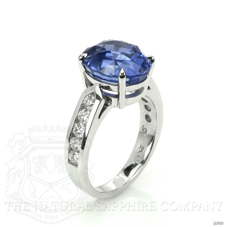 9.19 Ct. Blue Sapphire and Natural Diamond Pave Ring, Platinum 950