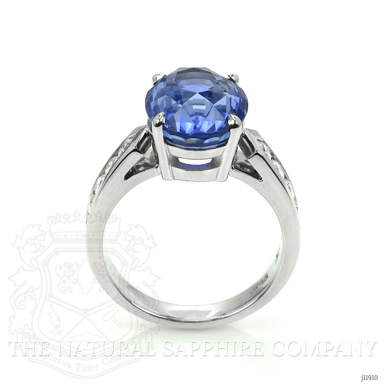 9.19 Ct. Blue Sapphire and Natural Diamond Pave Ring, Platinum 950