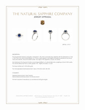 1.98 Ct. Blue Sapphire and Natural Diamond Pave Ring, 18K White Gold Appraisal