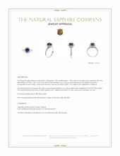 1.98 Ct. Blue Sapphire and Natural Diamond Pave Ring, 18K White Gold Appraisal