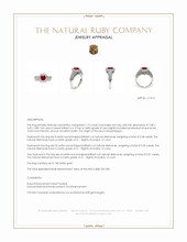 1.72 Ct. Ruby and Natural Diamond Pave Ring, 18K White Gold Appraisal