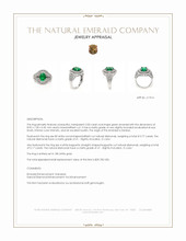 2.00 Ct. Emerald and Natural Diamond Pave Ring, 18K White Gold Appraisal