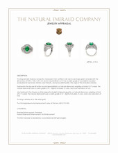 2.00 Ct. Emerald and Natural Diamond Pave Ring, 18K White Gold Appraisal