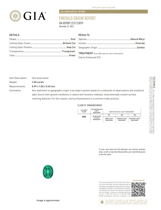 2.00 Ct. Emerald and Natural Diamond Pave Ring, 18K White Gold