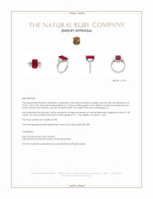 4.50 Ct. Ruby and Natural Diamond Three Stone Ring, Platinum 950 Appraisal