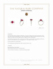 1.92 Ct. Ruby and Natural Diamond Three Stone Ring, 18K White Gold Appraisal