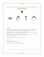 2.07 Ct. Emerald and Natural Diamond Pave Ring, 18K White Gold Appraisal