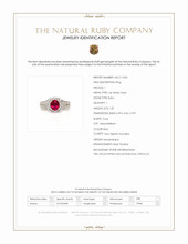 1.35 Ct. Ruby and Natural Diamond Pave Ring, 14K White Gold Scan Report