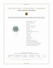 4.01 Ct. Blue Aquamarine and Natural Diamond Pave Ring, 18K White Gold Scan Report