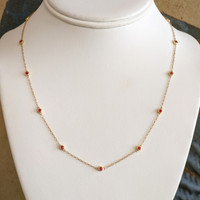 0.66 Ct. Ruby Bezel Necklace, 14K Yellow Gold Image