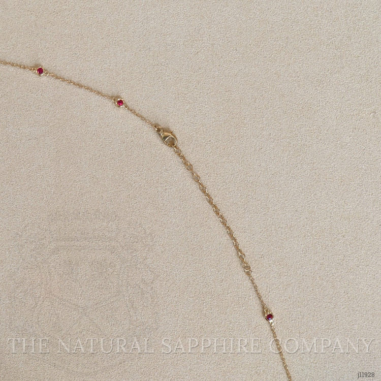 0.66 Ct. Ruby Bezel Necklace, 14K Yellow Gold