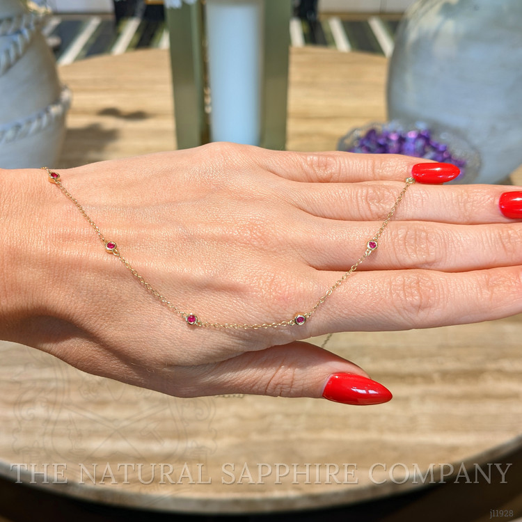 0.66 Ct. Ruby Bezel Necklace, 14K Yellow Gold