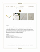 1.02 Ct. Emerald and Natural Diamond Halo Necklace, 14K Yellow Gold Appraisal