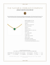 1.02 Ct. Emerald and Natural Diamond Halo Necklace, 14K Yellow Gold Scan Report