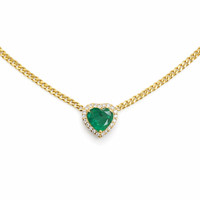 1.02 Ct. Emerald 14K Yellow Gold necklace