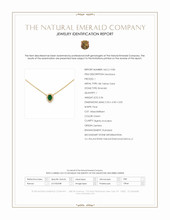 0.36 Ct. Emerald and Natural Diamond Halo Necklace, 18K Yellow Gold Scan Report