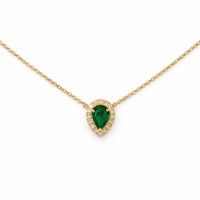 0.36 Ct. Emerald 18K Yellow Gold necklace