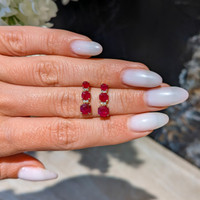 2.16&nbsp;Ct.Tw.Total Carat Weight Ruby and Natural Diamond Pave Earrings, 14K Yellow Gold Life Style