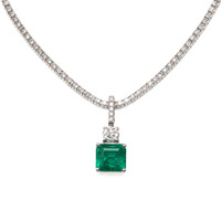 3.76 Ct. Emerald 14K White Gold pendant