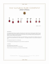 10.52 Ct.Tw.Total Carat Weight Ruby and Yellow Natural Diamond Pave Earrings, 14K White Gold Appraisal