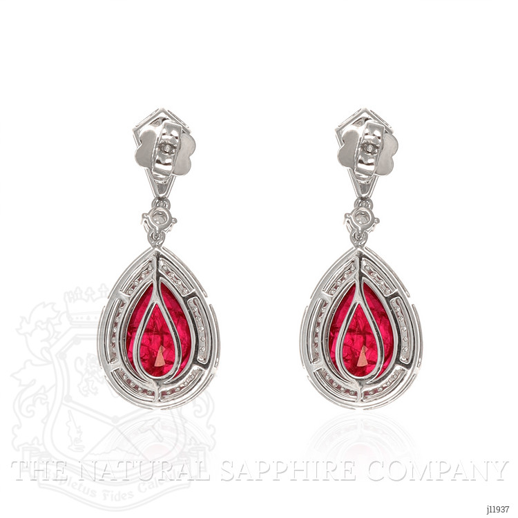 10.52 Ct.Tw. Ruby and Yellow Natural Diamond Pave Earrings, 14K White Gold