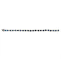 6.93&nbsp;Ct.Tw.Total Carat Weight Blue Sapphire and Yellow Natural Diamond Pave Bracelet, 14K White Gold Image