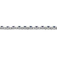 6.93&nbsp;Ct.Tw.Total Carat Weight Blue Sapphire and Yellow Natural Diamond Pave Bracelet, 14K White Gold Image