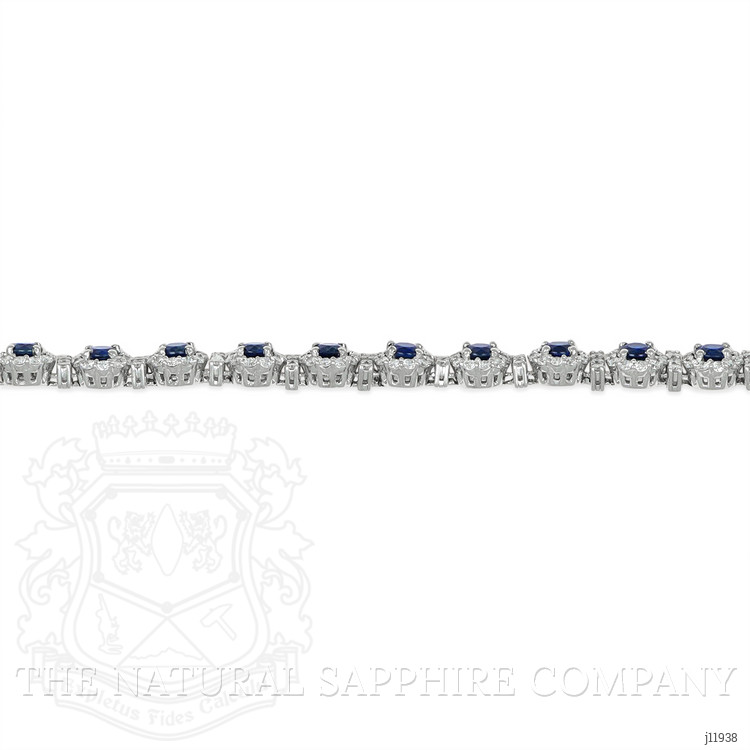 6.93 Ct.Tw. Blue Sapphire and Yellow Natural Diamond Pave Bracelet, 14K White Gold