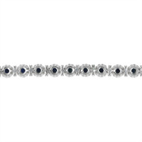 6.93&nbsp;Ct.Tw.Total Carat Weight Blue Sapphire and Yellow Natural Diamond Pave Bracelet, 14K White Gold Image