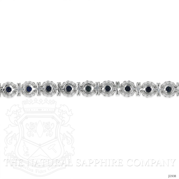 6.93 Ct.Tw. Blue Sapphire and Yellow Natural Diamond Pave Bracelet, 14K White Gold