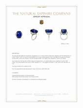 27.61 Ct. Blue Sapphire and Natural Diamond Solitaire Ring, Platinum 950 Appraisal