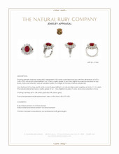 3.00 Ct. Ruby and Natural Diamond Pave Ring, 18K White & Yellow Appraisal