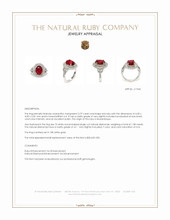 3.76 Ct. Ruby and Natural Diamond Pave Ring, 18K White Gold Appraisal
