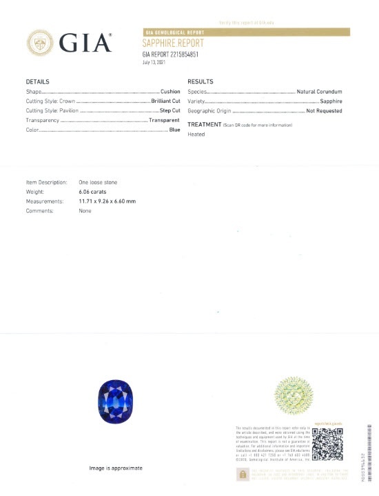 6.06 Ct. Blue Sapphire and Natural Diamond Pave Ring, Platinum 950