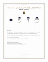 3.60 Ct. Blue Sapphire and Natural Diamond Pave Ring, 18K White Gold Appraisal