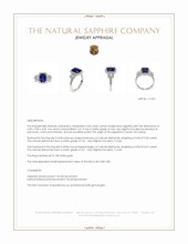 3.05 Ct. Blue Sapphire and Natural Diamond Pave Ring, 18K White Gold Appraisal