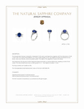 5.28 Ct. Blue Sapphire and Yellow Natural Diamond Three Stone Ring, Platinum 950 Appraisal