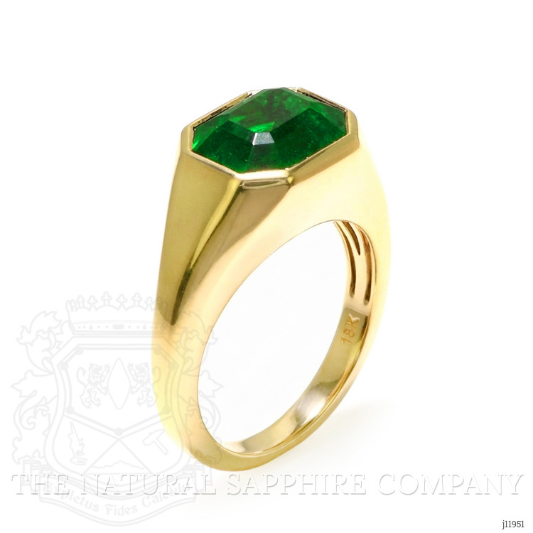 3.85 Ct. Emerald Men's Ring, 18K Yellow Gold