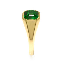 3.85 Ct. Emerald Men's Ring, 18K Yellow Gold Image