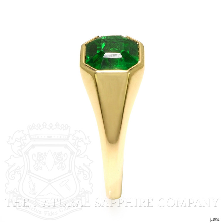 3.85 Ct. Emerald Men's Ring, 18K Yellow Gold