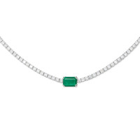 0.93 Ct. Emerald 14K White Gold necklace