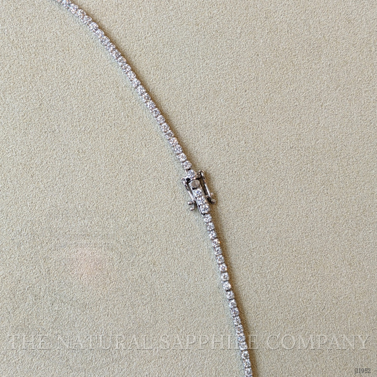 0.93 Ct. Emerald and Natural Diamond Tennis/Riviere Necklace, 14K White Gold